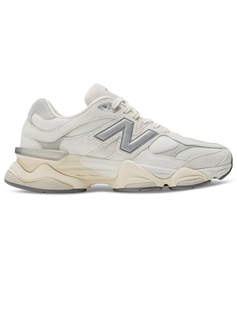 New Balance 9060 Unisex Cream and Gray Retro Runner Sneakers 7.5W/6M